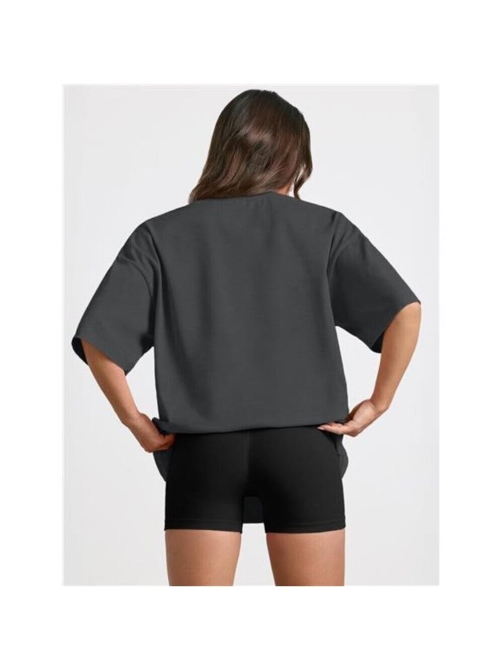 Womens Oversized Spring Summer T Shirts Business Casual Dressy Black Grey - Picture 4 of 6